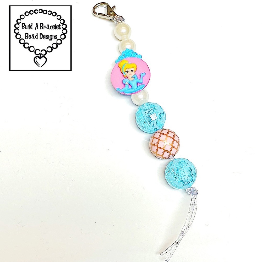 Disney Princess Cinderella Purse Charm Keychain Backpack Clip Handmade
